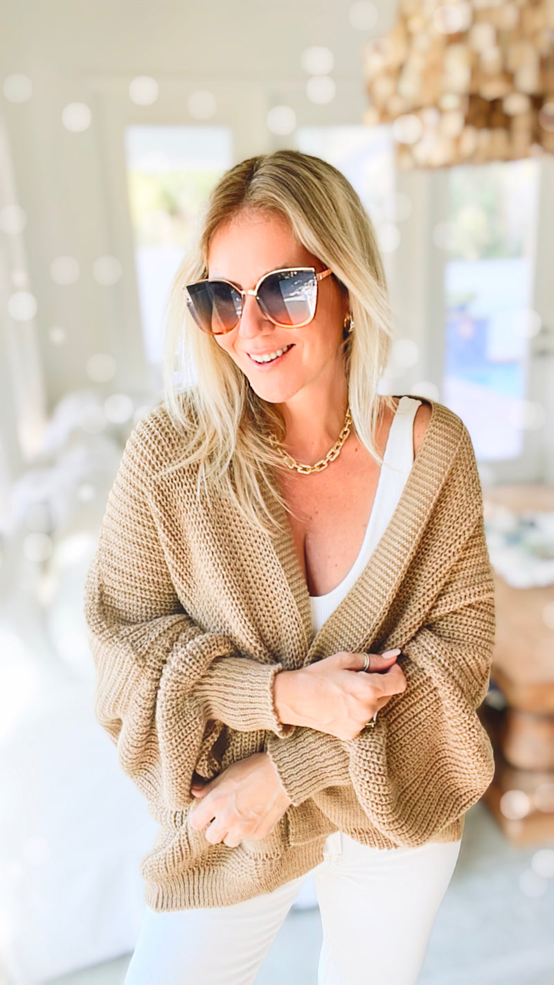 Sugar High Italian Cardigan-Camel-150 Cardigans/Layers-Germany-Coastal Bloom Boutique, find the trendiest versions of the popular styles and looks Located in Indialantic, FL