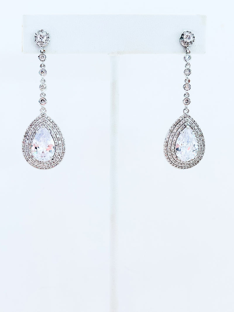 Clear Crystal Teardrop Earring-230 Jewelry-NYC-Coastal Bloom Boutique, find the trendiest versions of the popular styles and looks Located in Indialantic, FL