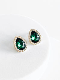 Teardrop Stud Earrings - Green-230 Jewelry-BAG BOUTIQUE-Coastal Bloom Boutique, find the trendiest versions of the popular styles and looks Located in Indialantic, FL