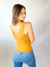 Crazy Beautiful Built In Bra Tank - Mustard-220 Intimates-Elietian-Coastal Bloom Boutique, find the trendiest versions of the popular styles and looks Located in Indialantic, FL