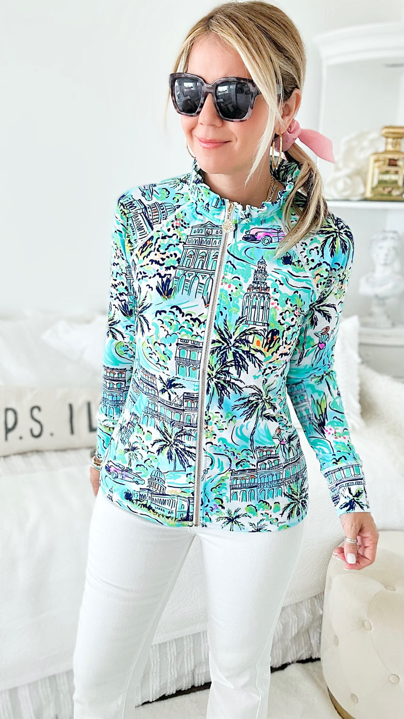 Rome Ruffle Collar Jacket-160 Jackets-ARYEH-Coastal Bloom Boutique, find the trendiest versions of the popular styles and looks Located in Indialantic, FL
