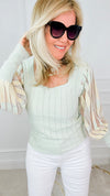 Limoncello Sheer Puff Sleeve Top-140 Sweaters-See and Be Seen-Coastal Bloom Boutique, find the trendiest versions of the popular styles and looks Located in Indialantic, FL