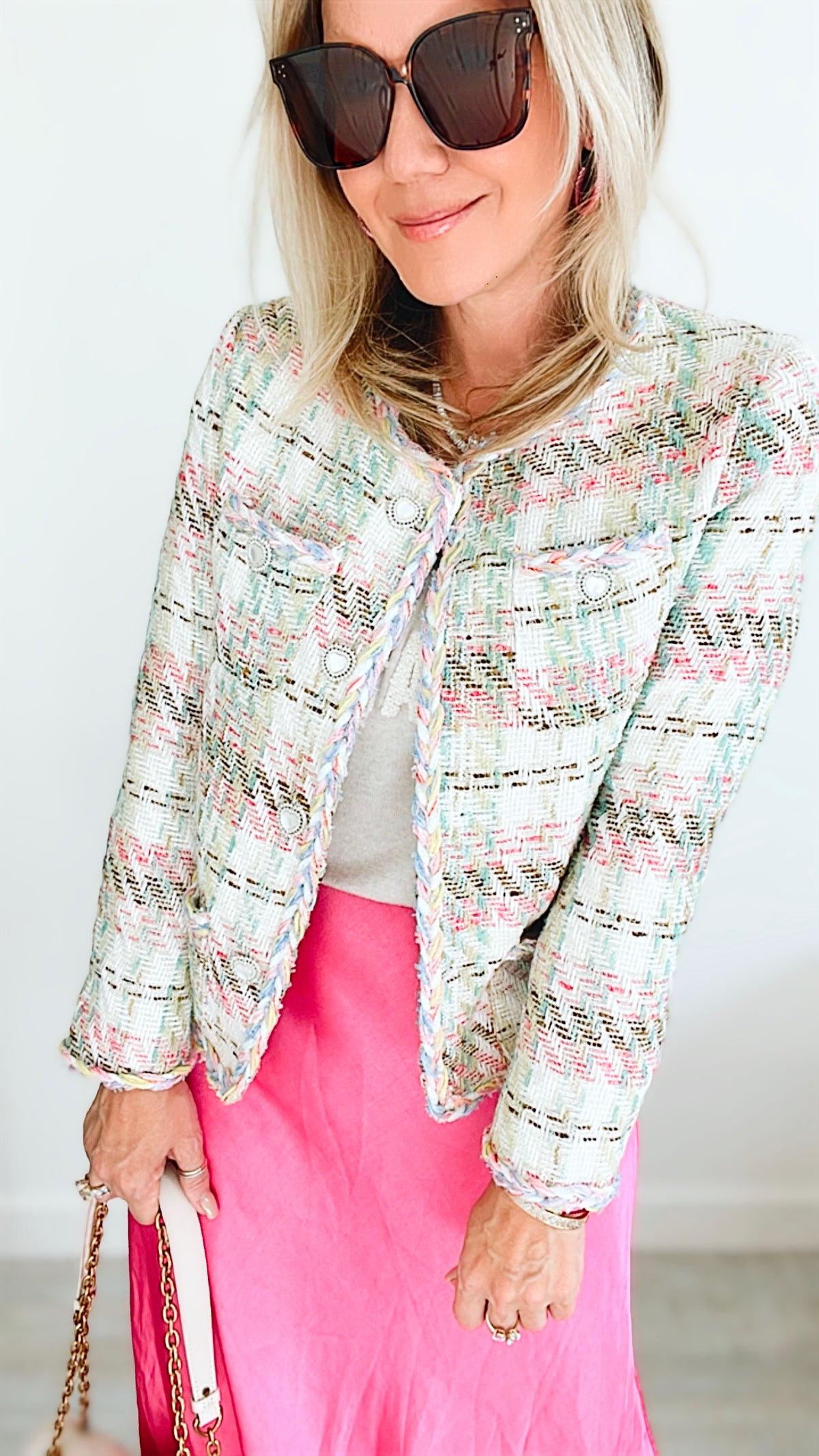 Rue Cambon Multicolor Jacket-160 Jackets-La' Ros-Coastal Bloom Boutique, find the trendiest versions of the popular styles and looks Located in Indialantic, FL