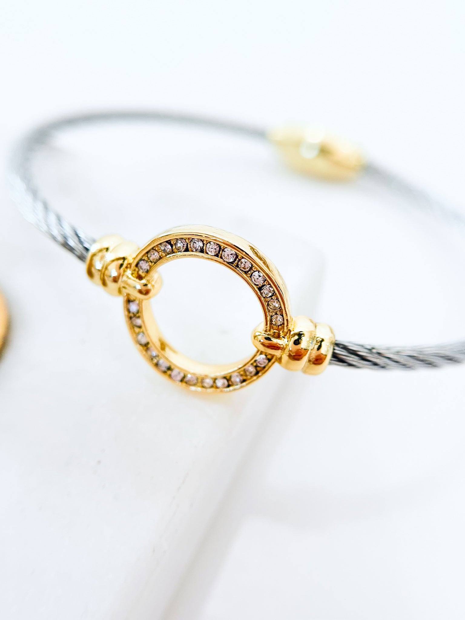 Crystal Circle Magnetic Bracelet-230 Jewelry-Golden Stella-Coastal Bloom Boutique, find the trendiest versions of the popular styles and looks Located in Indialantic, FL