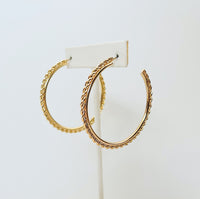 Twisted Rope Layered Hoop Earrings Thin - Big-230 Jewelry-Golden Stella-Coastal Bloom Boutique, find the trendiest versions of the popular styles and looks Located in Indialantic, FL