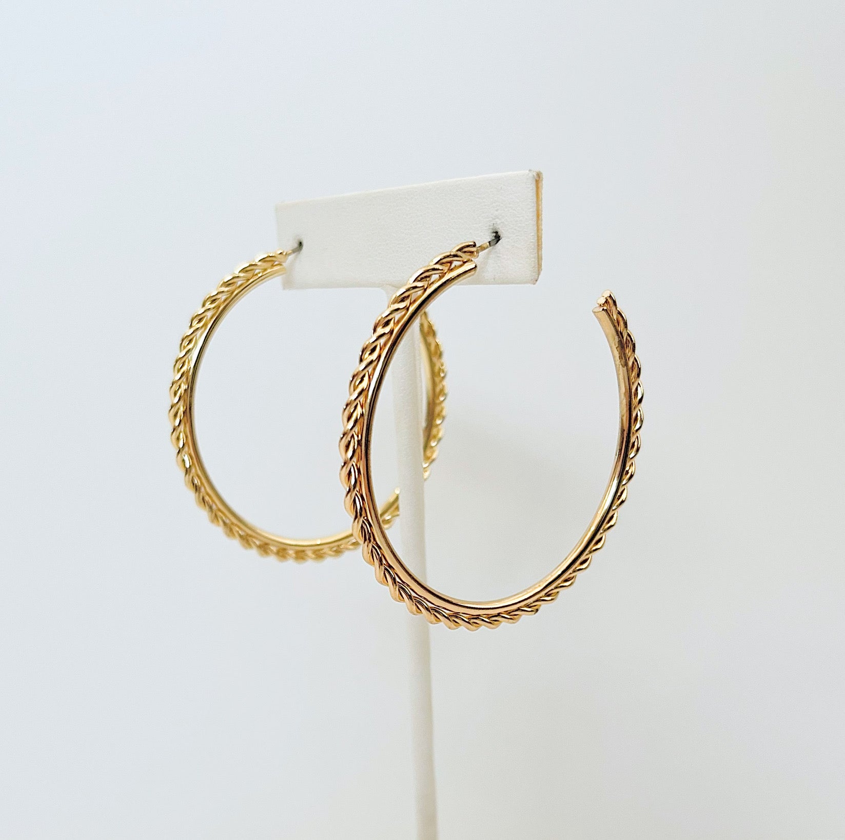 Twisted Rope Layered Hoop Earrings Thin - Big-230 Jewelry-Golden Stella-Coastal Bloom Boutique, find the trendiest versions of the popular styles and looks Located in Indialantic, FL
