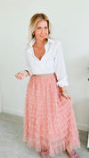 Stella Tiered Tulle Skirt - Blush-170 Bottoms-Taba Stitch-Coastal Bloom Boutique, find the trendiest versions of the popular styles and looks Located in Indialantic, FL
