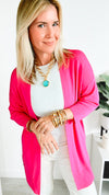 Tuesday Ribbed Italian Cardigan - Fuchsia-150 Cardigans/Layers-Yolly-Coastal Bloom Boutique, find the trendiest versions of the popular styles and looks Located in Indialantic, FL