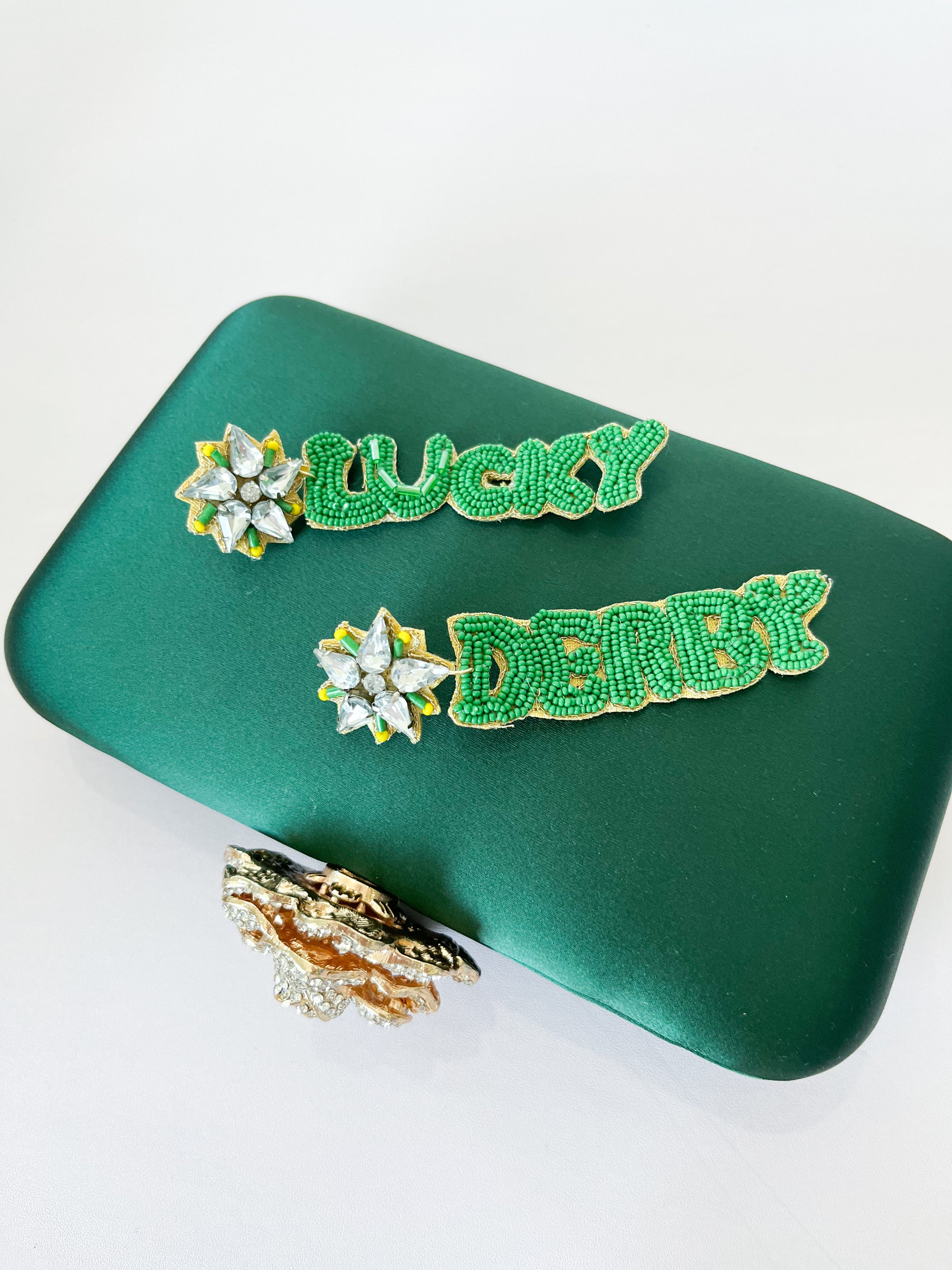 Lucky Derby Earrings - Green-230 Jewelry-GS JEWELRY-Coastal Bloom Boutique, find the trendiest versions of the popular styles and looks Located in Indialantic, FL