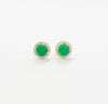 Jade & Gold Halo Stud Earring-230 Jewelry-NYC-Coastal Bloom Boutique, find the trendiest versions of the popular styles and looks Located in Indialantic, FL