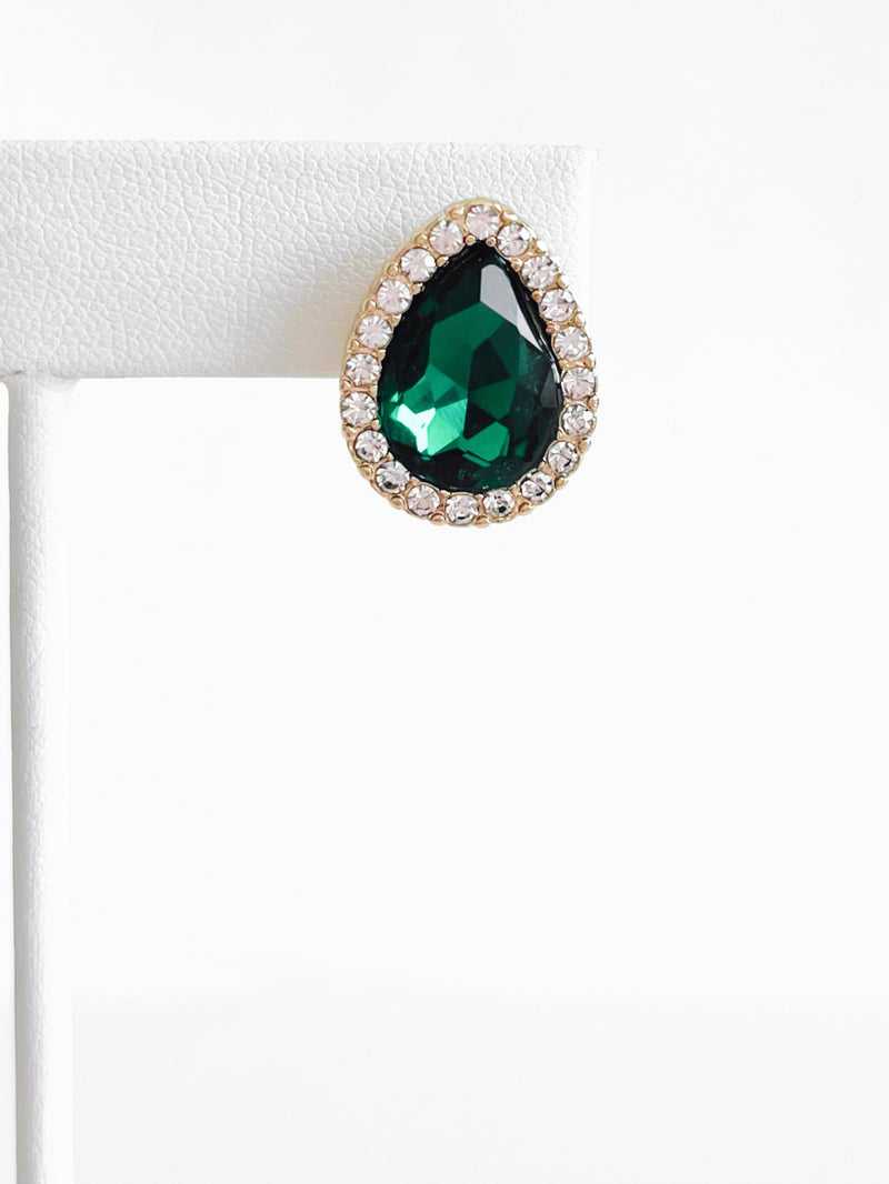 Teardrop Stud Earrings - Green-230 Jewelry-BAG BOUTIQUE-Coastal Bloom Boutique, find the trendiest versions of the popular styles and looks Located in Indialantic, FL