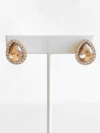 Teardrop Stud Earrings - Champagne-230 Jewelry-BAG BOUTIQUE-Coastal Bloom Boutique, find the trendiest versions of the popular styles and looks Located in Indialantic, FL