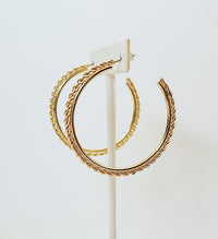 Twisted Rope Layered Hoop Earrings Thin - Big-230 Jewelry-Golden Stella-Coastal Bloom Boutique, find the trendiest versions of the popular styles and looks Located in Indialantic, FL