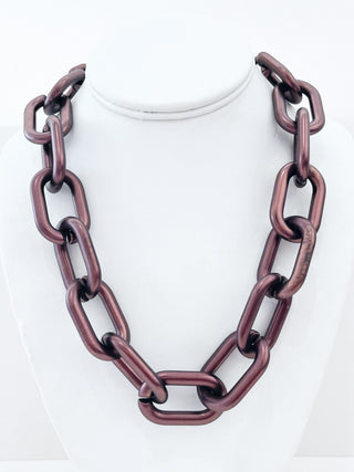 Chocolate Thickest Chainlink Necklace-230 Jewelry-Coastal Bloom-Coastal Bloom Boutique, find the trendiest versions of the popular styles and looks Located in Indialantic, FL