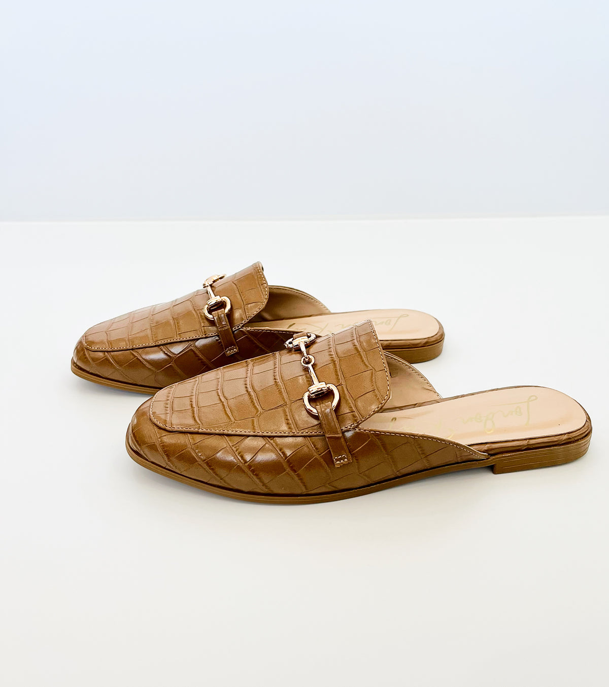 Begonia Buckled Faux Leather Croc Mules - Taupe-250 Shoes-RagCompany-Coastal Bloom Boutique, find the trendiest versions of the popular styles and looks Located in Indialantic, FL