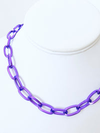 Color Linked Chain Choker - Purple-230 Jewelry-Golden Stella-Coastal Bloom Boutique, find the trendiest versions of the popular styles and looks Located in Indialantic, FL