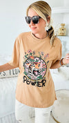 Fierce is Power Graphic Tee - Camel-120 Graphic-Yolly-Coastal Bloom Boutique, find the trendiest versions of the popular styles and looks Located in Indialantic, FL
