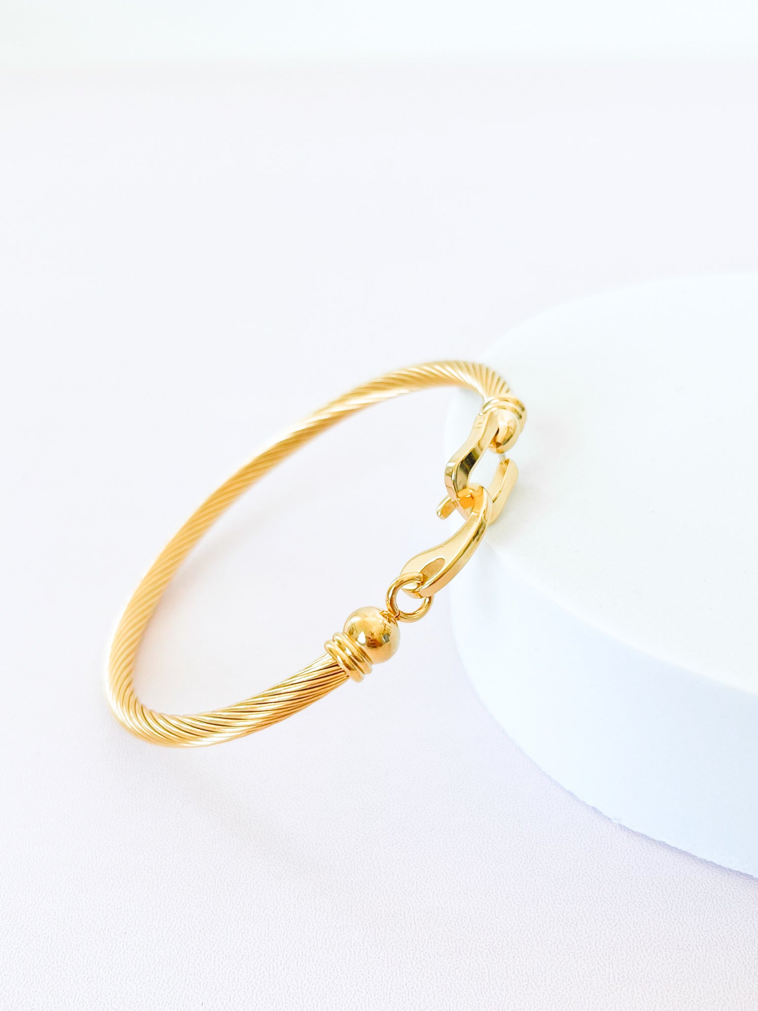 Hook Gold Cable Bracelet-230 Jewelry-Darling-Coastal Bloom Boutique, find the trendiest versions of the popular styles and looks Located in Indialantic, FL