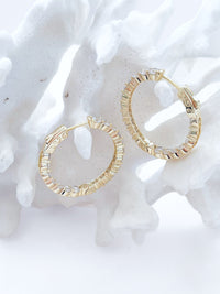 Small Chunky 4mm Double Vision Hoops-230 Jewelry-NYC-Coastal Bloom Boutique, find the trendiest versions of the popular styles and looks Located in Indialantic, FL