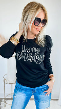 It's My Birthday Scuba Sweatshirt-140 Sweaters-Why Dress-Coastal Bloom Boutique, find the trendiest versions of the popular styles and looks Located in Indialantic, FL
