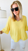 Everyday Comfort Italian Sweater Top - Yellow-140 Sweaters-Yolly-Coastal Bloom Boutique, find the trendiest versions of the popular styles and looks Located in Indialantic, FL