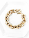 Brushed Gold Oval Chain Bracelet-230 Jewelry-Golden Stella-Coastal Bloom Boutique, find the trendiest versions of the popular styles and looks Located in Indialantic, FL