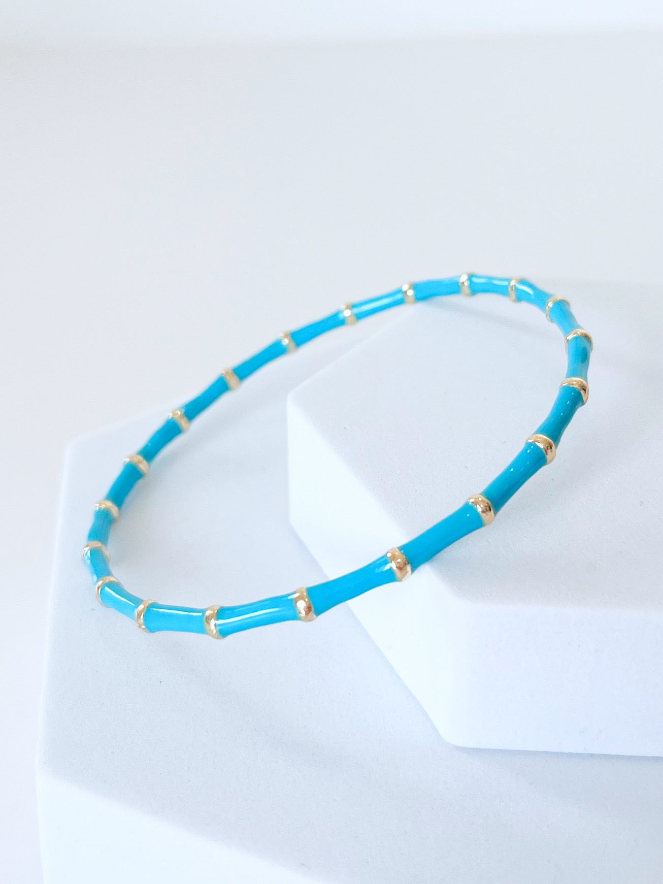 Thin Bamboo Bracelet - Turquoise-230 Jewelry-Golden Stella-Coastal Bloom Boutique, find the trendiest versions of the popular styles and looks Located in Indialantic, FL