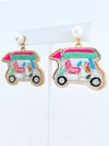 Golf Cart Patch Earrings-230 Jewelry-Canvas-Coastal Bloom Boutique, find the trendiest versions of the popular styles and looks Located in Indialantic, FL