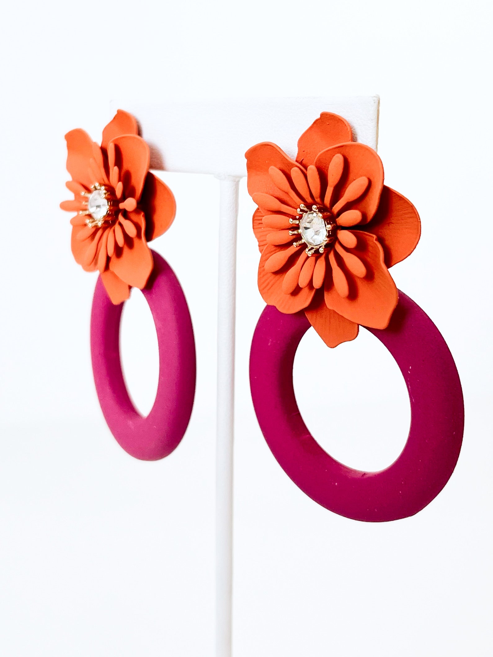 kitsch Tropical Earrings - Fuchsia-230 Jewelry-Golden Stella-Coastal Bloom Boutique, find the trendiest versions of the popular styles and looks Located in Indialantic, FL