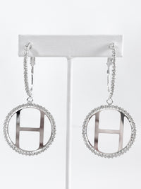 H Dangle Oval Hoop Earring-230 Jewelry-ICCO ACCESSORIES-Coastal Bloom Boutique, find the trendiest versions of the popular styles and looks Located in Indialantic, FL