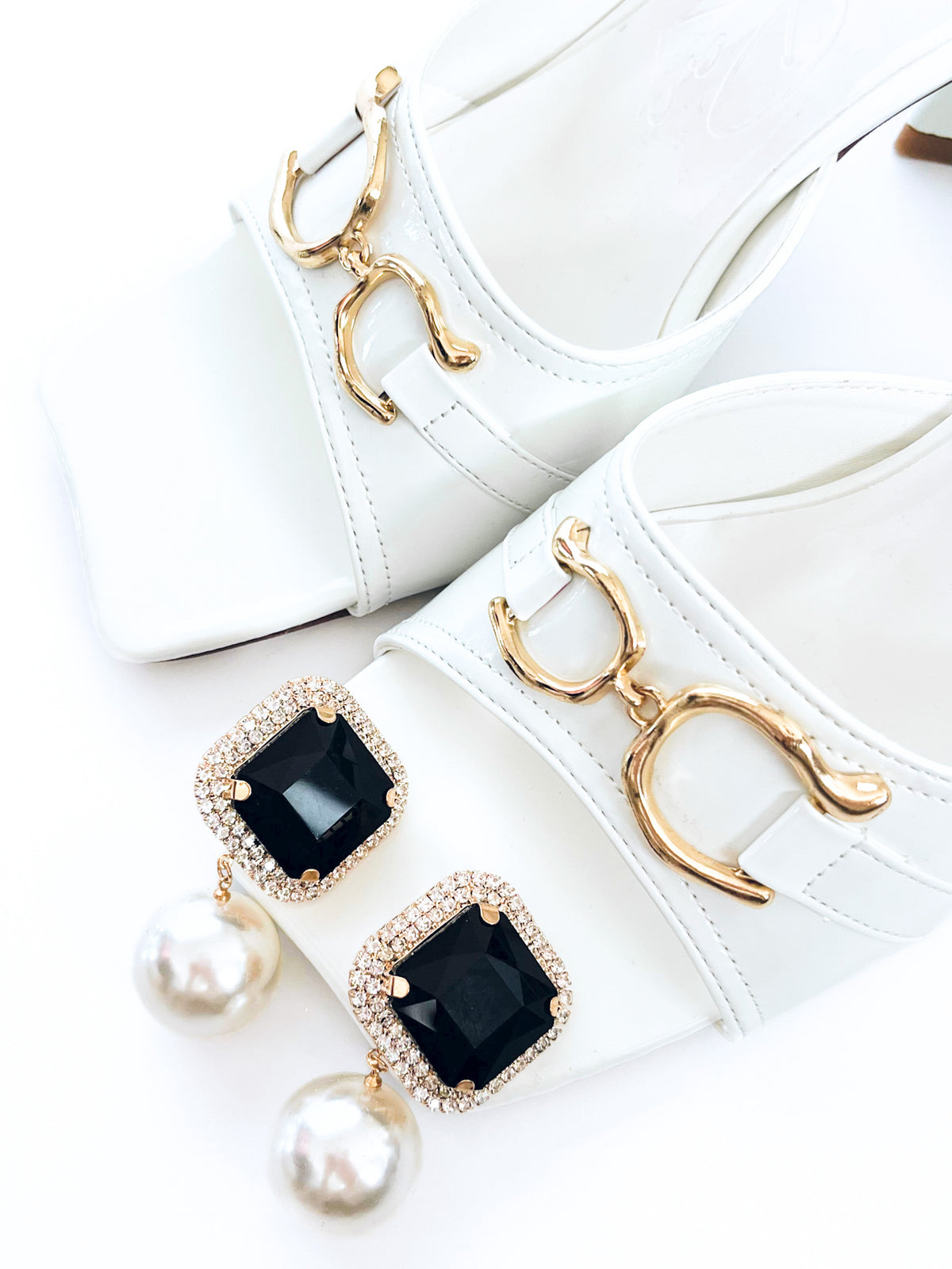 Buckle Strap Chunky Heel - White-250 Shoes-RagCompany-Coastal Bloom Boutique, find the trendiest versions of the popular styles and looks Located in Indialantic, FL