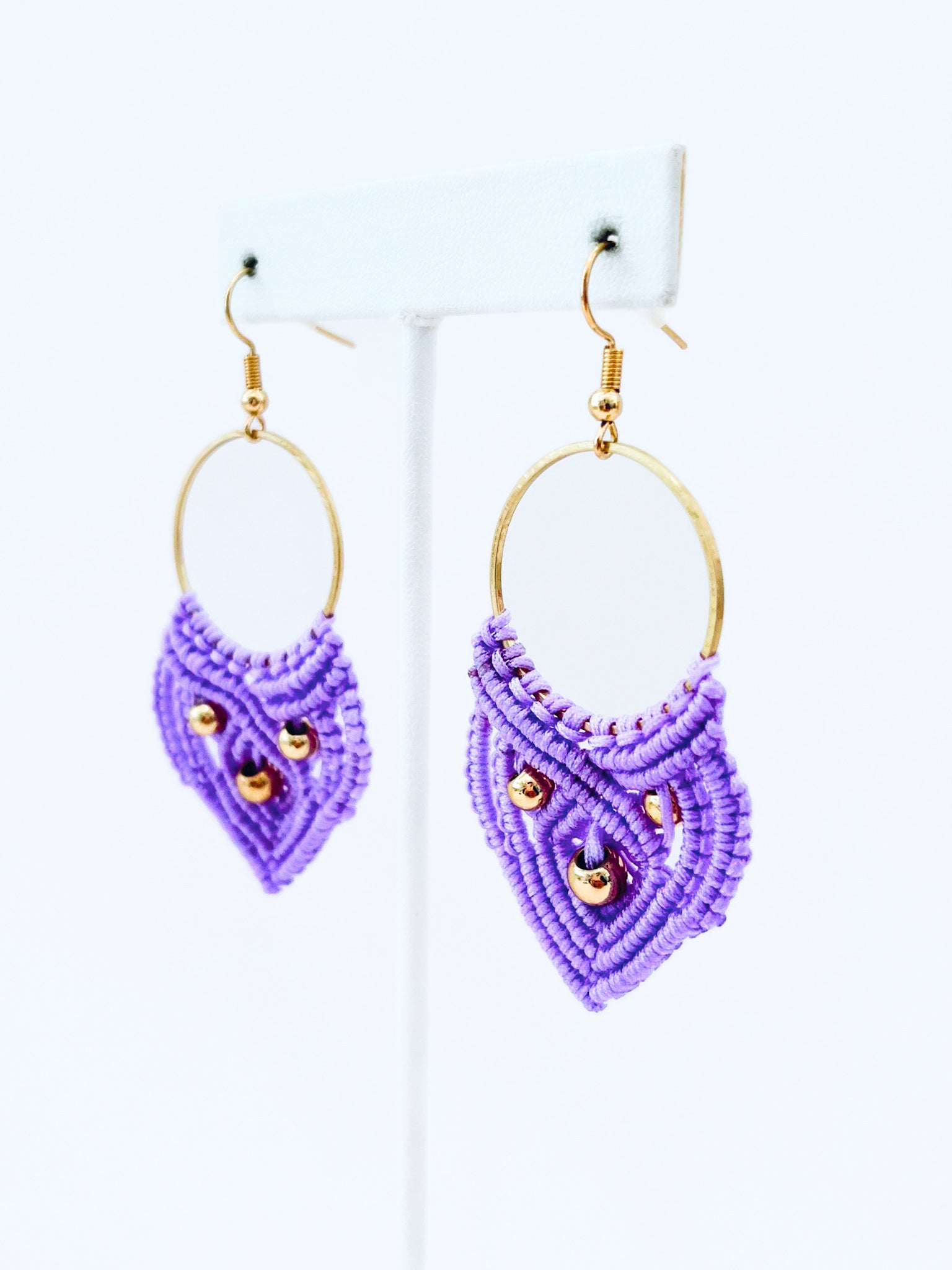 Hoop Crochet Earrings - Light Purple-230 Jewelry-Golden Stella-Coastal Bloom Boutique, find the trendiest versions of the popular styles and looks Located in Indialantic, FL