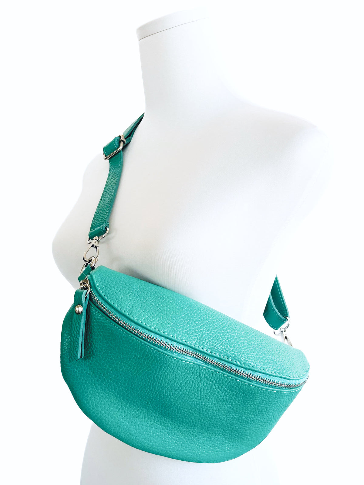 Italian Genuine Leather Bum Bag - Teal-240 Bags-Yolly-Coastal Bloom Boutique, find the trendiest versions of the popular styles and looks Located in Indialantic, FL
