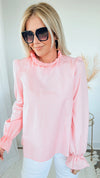 Feiler Blouse Top - Dusty Pink-130 Long Sleeve Tops-MAZIK-Coastal Bloom Boutique, find the trendiest versions of the popular styles and looks Located in Indialantic, FL