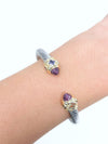 Purple Tip Cable Twist Cuff Bracelet-230 Jewelry-Italian Ice-Coastal Bloom Boutique, find the trendiest versions of the popular styles and looks Located in Indialantic, FL