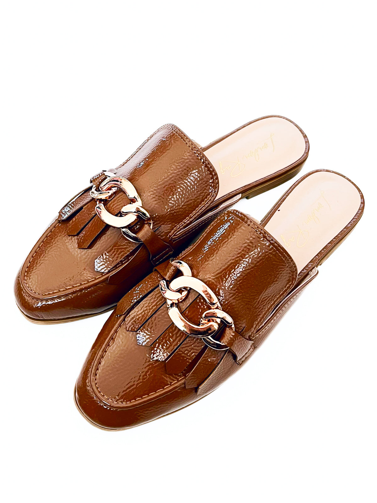 Metal Buckled Fringe Mules - Taupe-250 Shoes-RagCompany-Coastal Bloom Boutique, find the trendiest versions of the popular styles and looks Located in Indialantic, FL