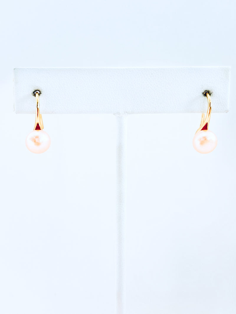 Cultured Pearl Decor Earrings - Cream Pink-230 Jewelry-Darling-Coastal Bloom Boutique, find the trendiest versions of the popular styles and looks Located in Indialantic, FL