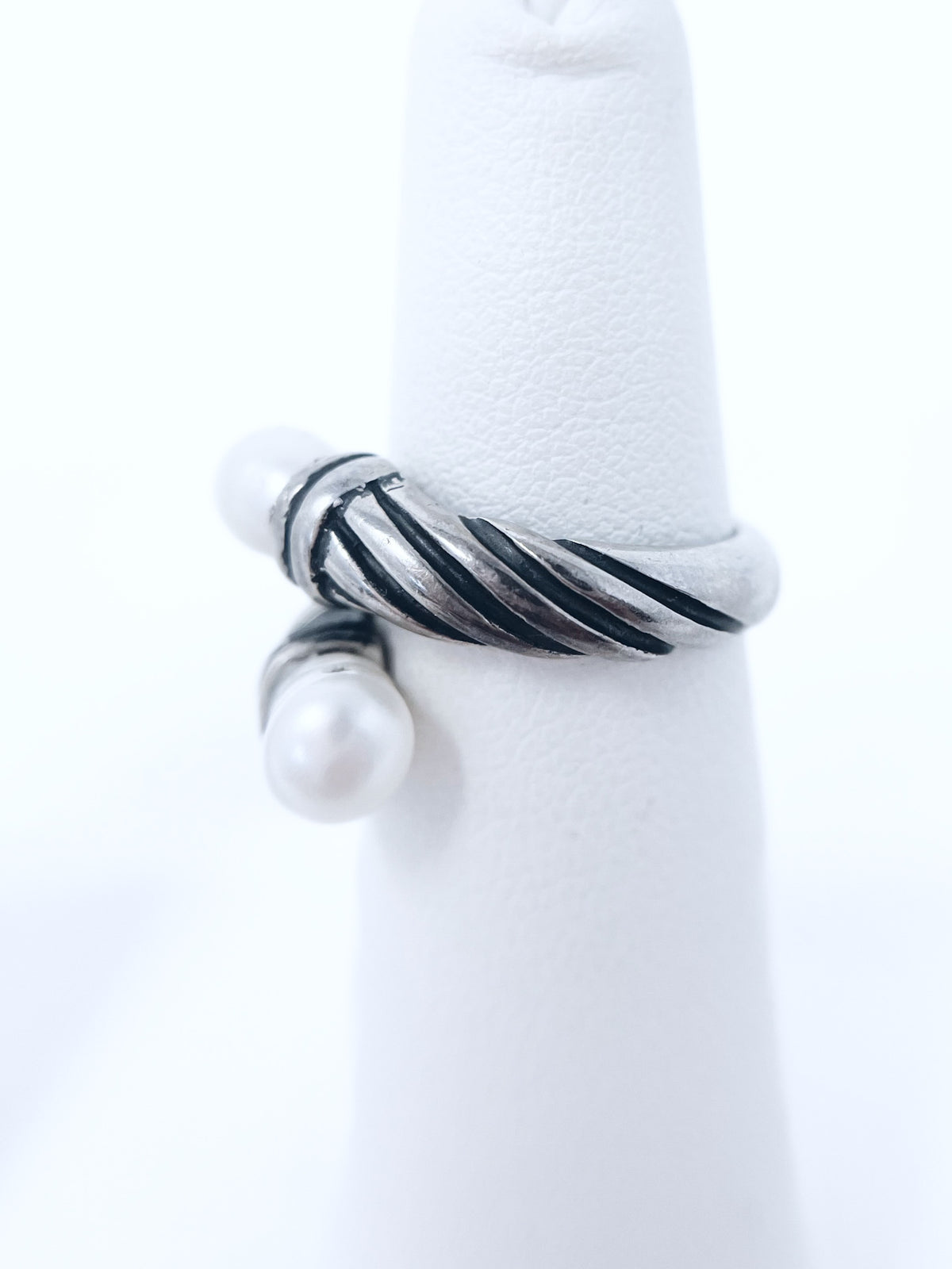 Sterling Silve Cable Pearl Tip Ring-230 Jewelry-Oriental Treasure-Coastal Bloom Boutique, find the trendiest versions of the popular styles and looks Located in Indialantic, FL