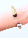 Gold Chunky Elegant Bracelet - Amethyst-230 Jewelry-GS JEWELRY-Coastal Bloom Boutique, find the trendiest versions of the popular styles and looks Located in Indialantic, FL