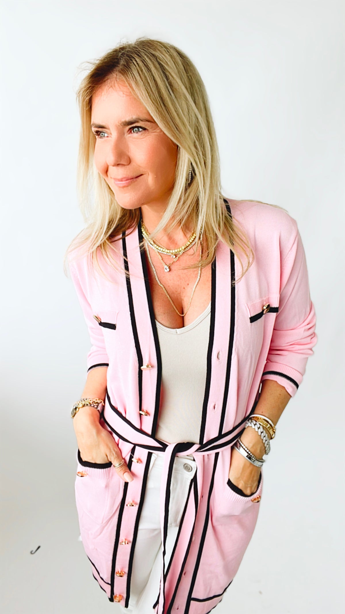 Pink Coco Cardigan-150 Cardigans/Layers-sj style-Coastal Bloom Boutique, find the trendiest versions of the popular styles and looks Located in Indialantic, FL