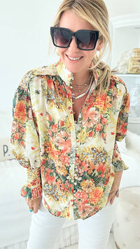 Floral Garden Long Sleeve Top-130 Long Sleeve Tops-JJ'S FAIRYLAND-Coastal Bloom Boutique, find the trendiest versions of the popular styles and looks Located in Indialantic, FL