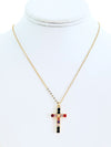 Multicolored Cross Necklace-230 Jewelry-Ole-Coastal Bloom Boutique, find the trendiest versions of the popular styles and looks Located in Indialantic, FL