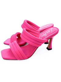 Quilted Spool Heeled Sandals - Fuchsia-250 Shoes-RagCompany-Coastal Bloom Boutique, find the trendiest versions of the popular styles and looks Located in Indialantic, FL