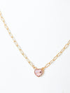 Pink Heart Pendant Necklace-230 Jewelry-Wona-Coastal Bloom Boutique, find the trendiest versions of the popular styles and looks Located in Indialantic, FL