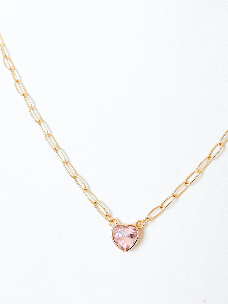 Pink Heart Pendant Necklace-230 Jewelry-Wona-Coastal Bloom Boutique, find the trendiest versions of the popular styles and looks Located in Indialantic, FL