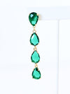 CZ Teardrop Earrings - Emerald-230 Jewelry-Golden Stella-Coastal Bloom Boutique, find the trendiest versions of the popular styles and looks Located in Indialantic, FL