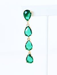 CZ Teardrop Earrings - Emerald-230 Jewelry-Golden Stella-Coastal Bloom Boutique, find the trendiest versions of the popular styles and looks Located in Indialantic, FL