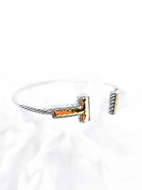 Cable Twist Hammered "T" Cuff Bracelet-230 Jewelry-Golden Stella/NYC-Coastal Bloom Boutique, find the trendiest versions of the popular styles and looks Located in Indialantic, FL
