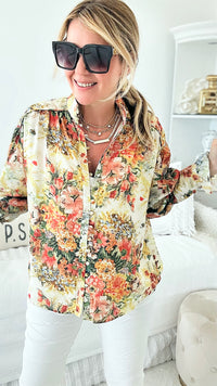 Floral Garden Long Sleeve Top-130 Long Sleeve Tops-JJ'S FAIRYLAND-Coastal Bloom Boutique, find the trendiest versions of the popular styles and looks Located in Indialantic, FL