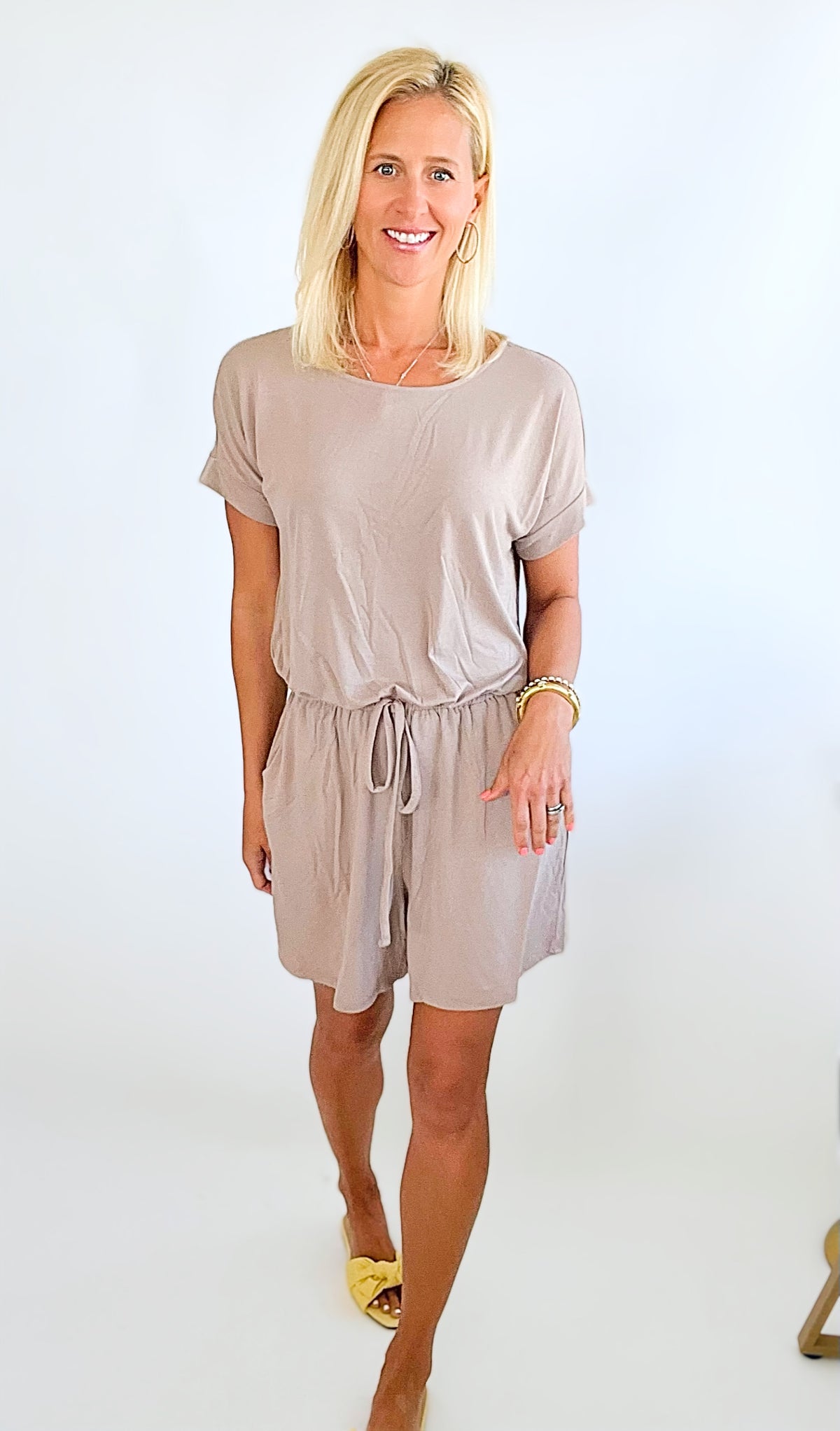 Ring Around the Romper - Ash Mocha-200 Dresses/Jumpsuits/Rompers-Zenana-Coastal Bloom Boutique, find the trendiest versions of the popular styles and looks Located in Indialantic, FL
